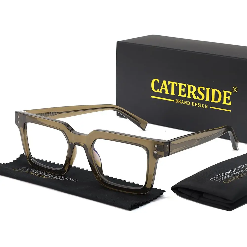 CATERSIDE Retro Herren Anti-Blaulicht-Brille Hochwertige Tr-90 Eckige Brillengestelle Damen Computer-Lese-Schutzbrille – Detail 10