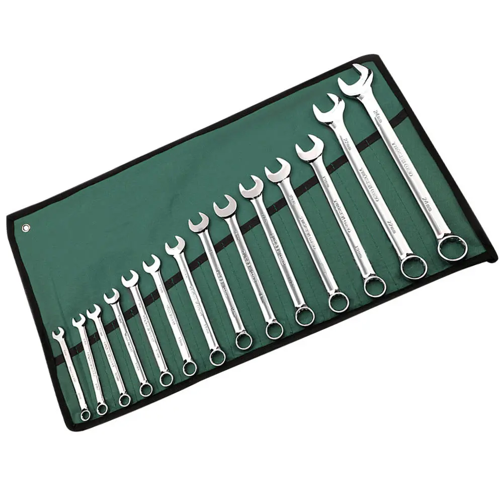

14 pcs Wrench Set 9 10 11 12 13 14 15 16 17 18 19 22 24mm 45 Steel Repair Tools SAE Metric Combination H Tool Kit