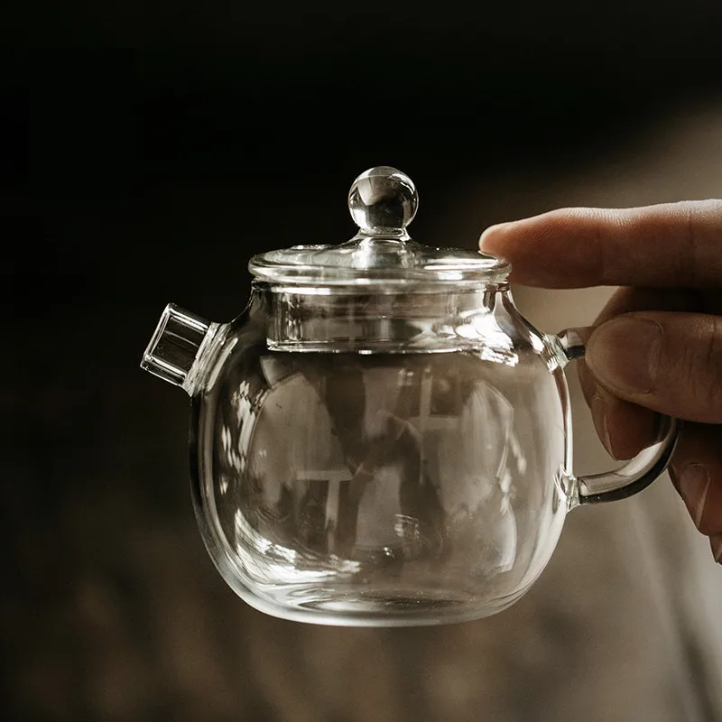 Mini Transparent High Borosilicate Glass Kung Fu Small Tea Pot Simple Single Exquisite Household Filter Pot Tea Set