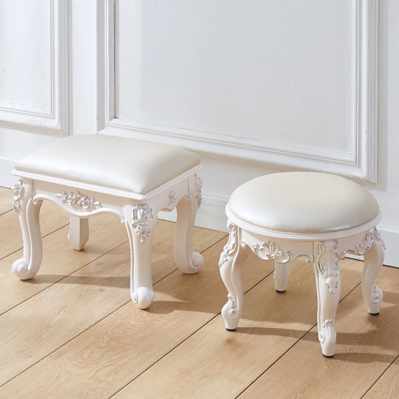 

Leather European Stool Decoration Bedroom Vanity Stool Chair Nordic Small Bench Dressers Meuble De Salon Living Room Furniture