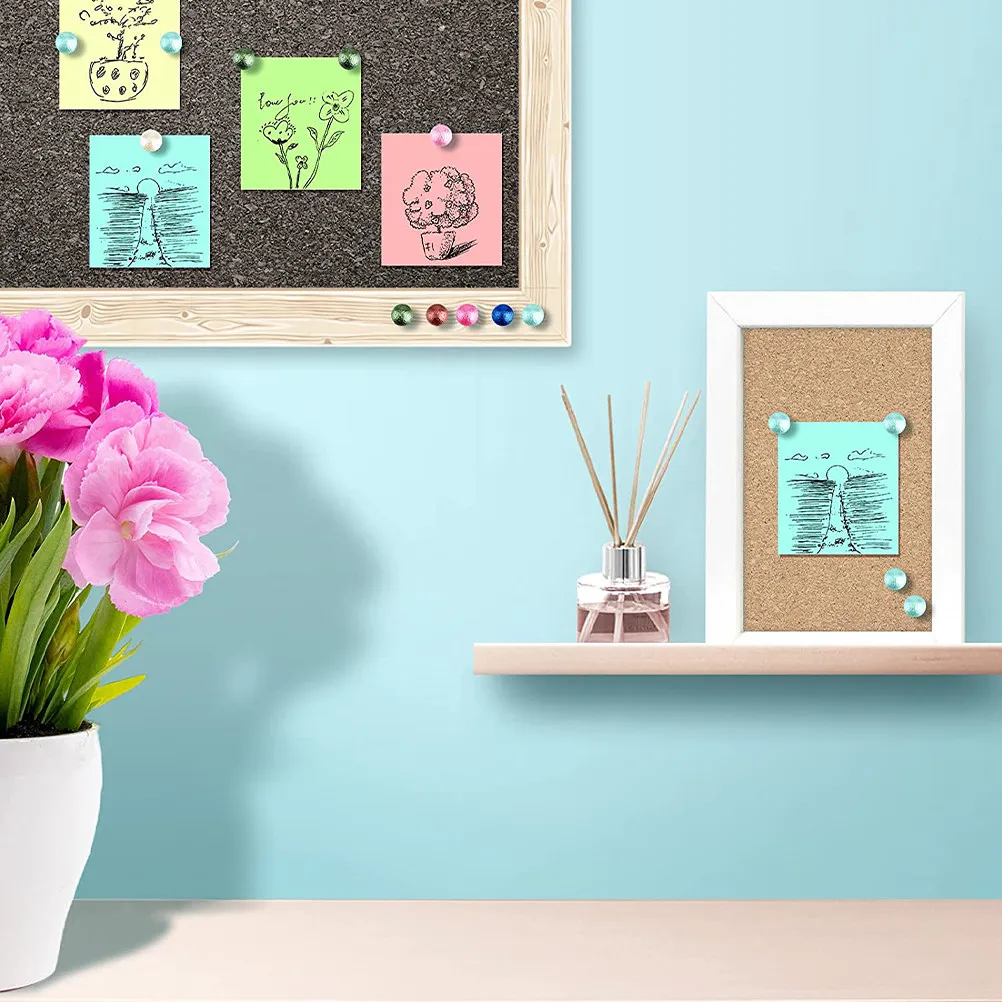 

100Pcs Ball Head Pushpins Bright Color Thumb Tacks for Map Marking Office Use Poster Fixing Decorative Thumbtacks Map Accessory