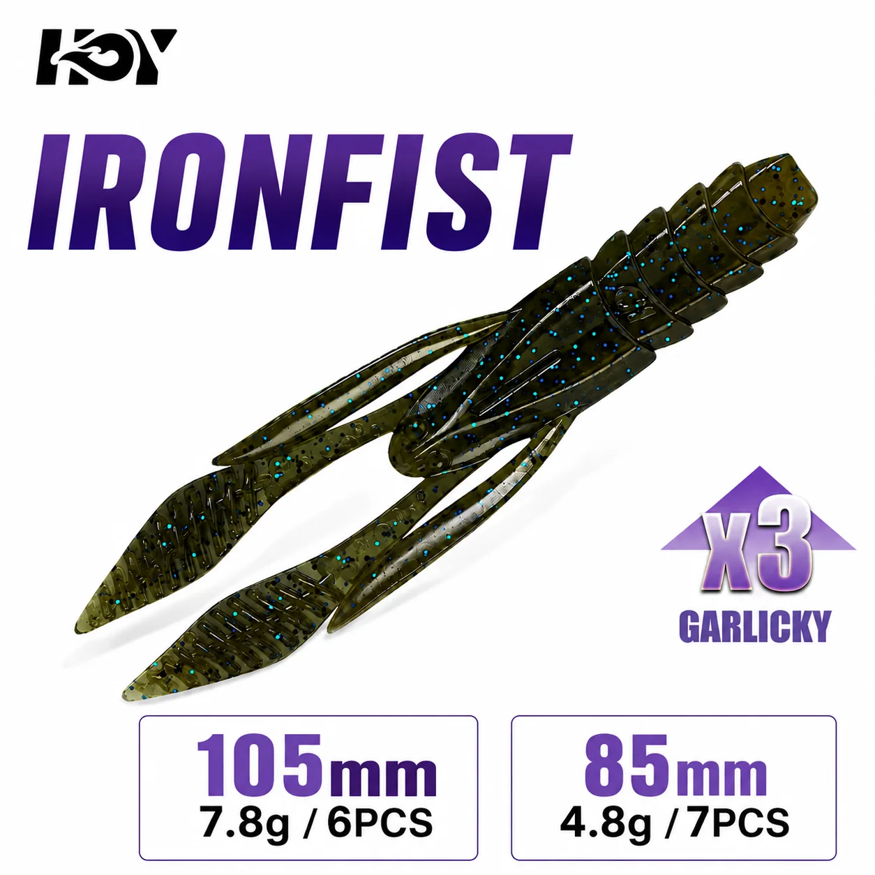 Kingdom IronFist Weicher Angelköder 85mm 105mm Sinkender Kreaturenköder PVC-Krabbenköder Bass-Angelköder Künstlicher Weichköder
