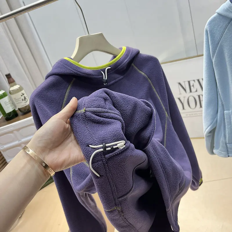 Outdoor-Sport-Daunenpullover mit Kapuze für Klettern, Wandern, Camping, Angeln, lässiges und entspanntes Oberteil für Männer und Frauen – Detail 9