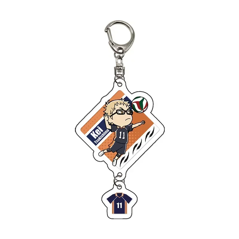 Anime Figure Shoyo Hinata Tobio Kageyama Daichi Sawamura Key Ring Kawaii Acrylic Key Chain Trendy Model Plate Christmas Gifts