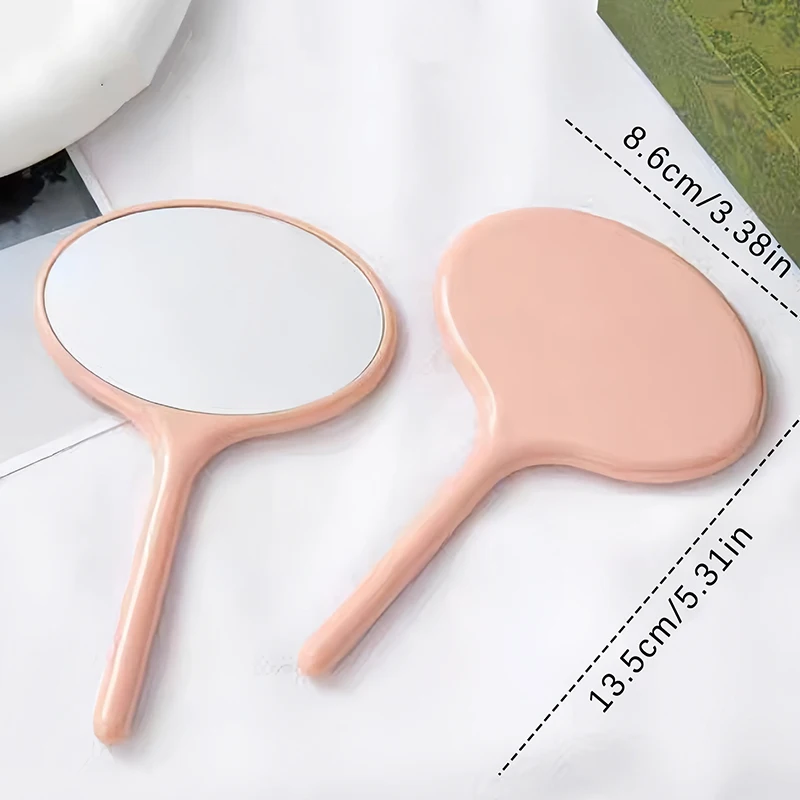 Handheld Oval Vanity Mirror com alça, extensão dos cílios, SPA, Salon, espelhos compactos