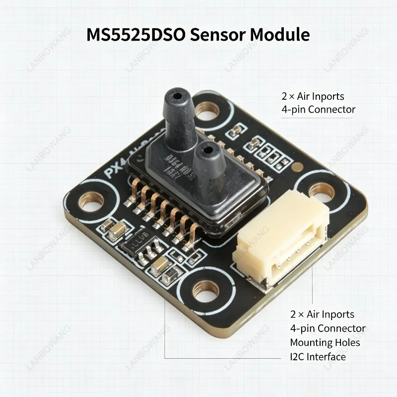 Holybro Digital Air Speed Sensor MS5525DSO, Airspeed Indicator Compatible with PX4, Pixhawk 6C 6X Flight Controller