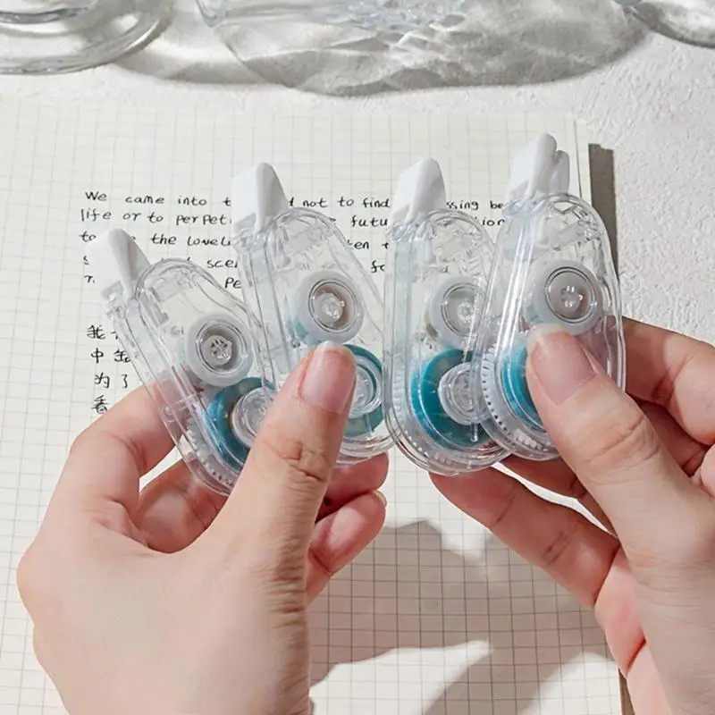 62KA 4 Pieces Adhesive Roller for Scrapbooking Double Sided Tape Roller Adhesive Tape School Office Journaling Supplies