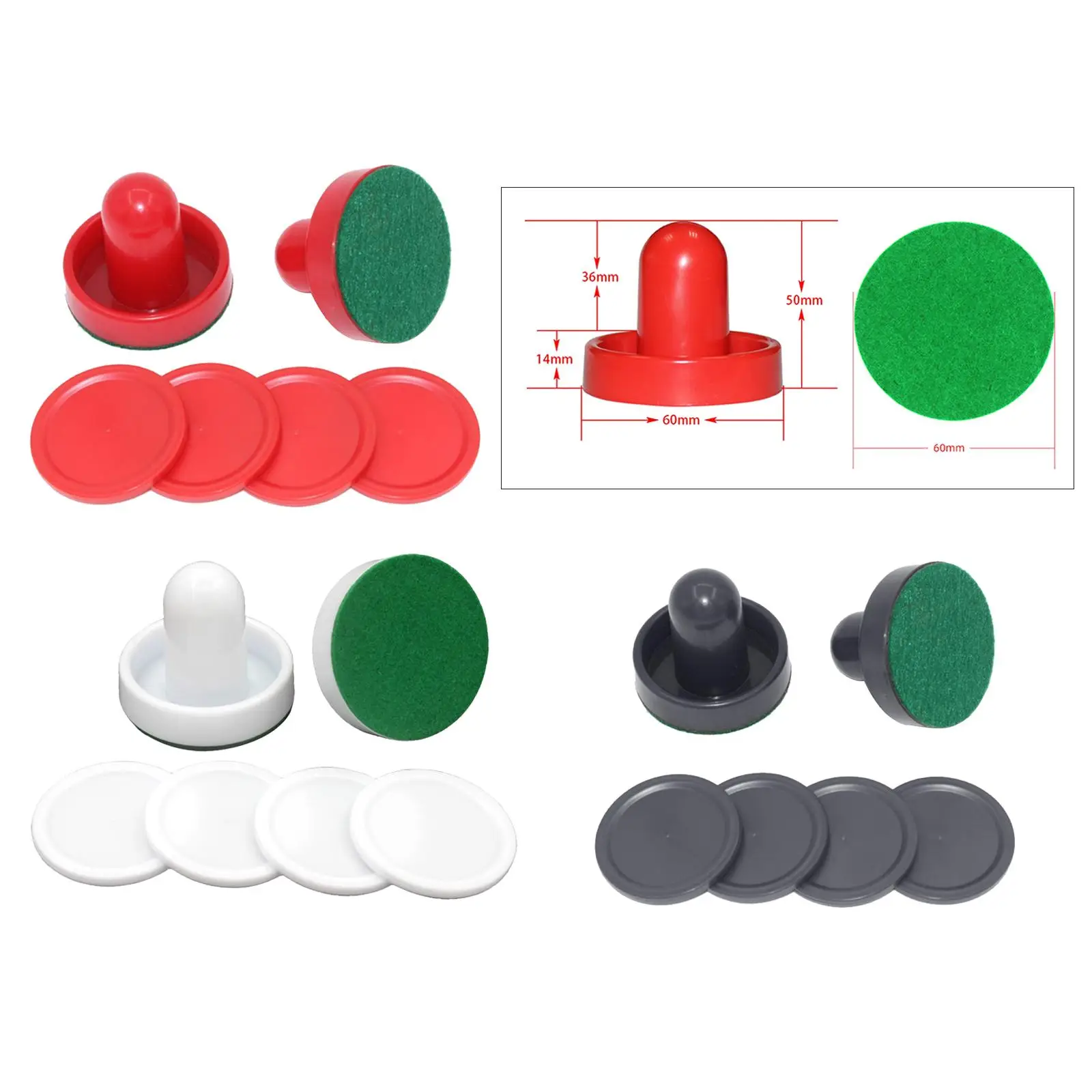 2PCS Air Hockey Pushers and 4PCS Pucks Small Size for Game Tables