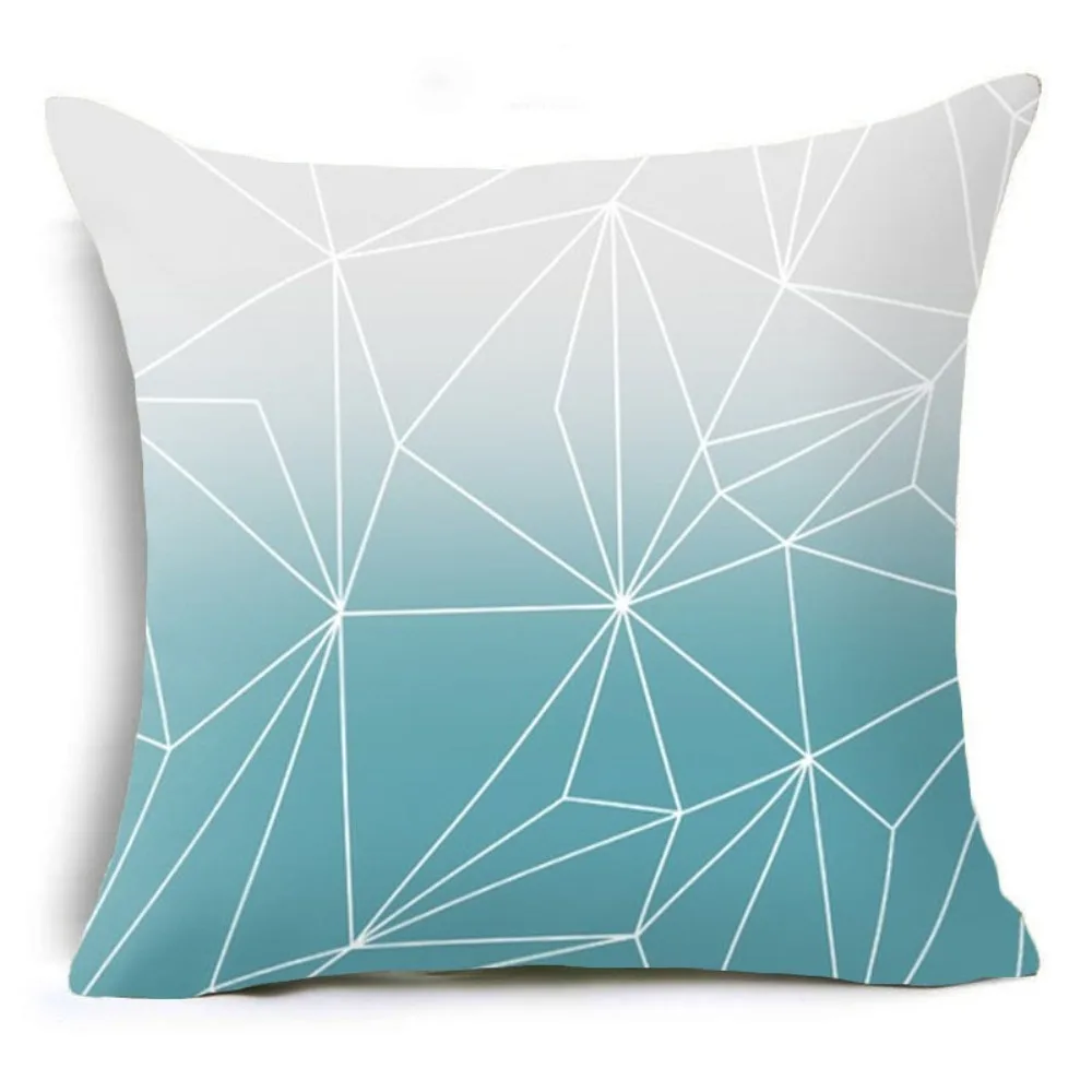 CIFBUY Blue Geometric Polyester Cushion Cover 45x45cm Decorative Throw Pillow Case for Sofa Car Home Decor