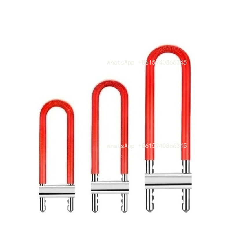 

Glass door lock U-shaped lock Red double door lSliding glass door U-shaped long Shop