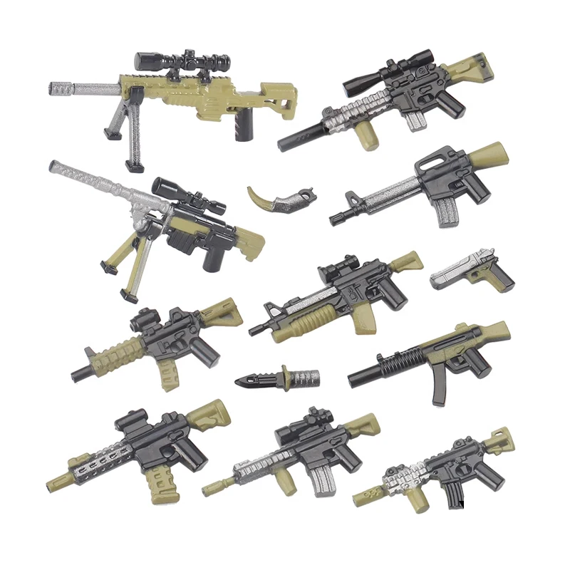 Décennie s de construction de figurines des forces spéciales, armes militaires, accessoires de marteau, soldat de l'armée, police de la ville, briques de proximité AK, jouets