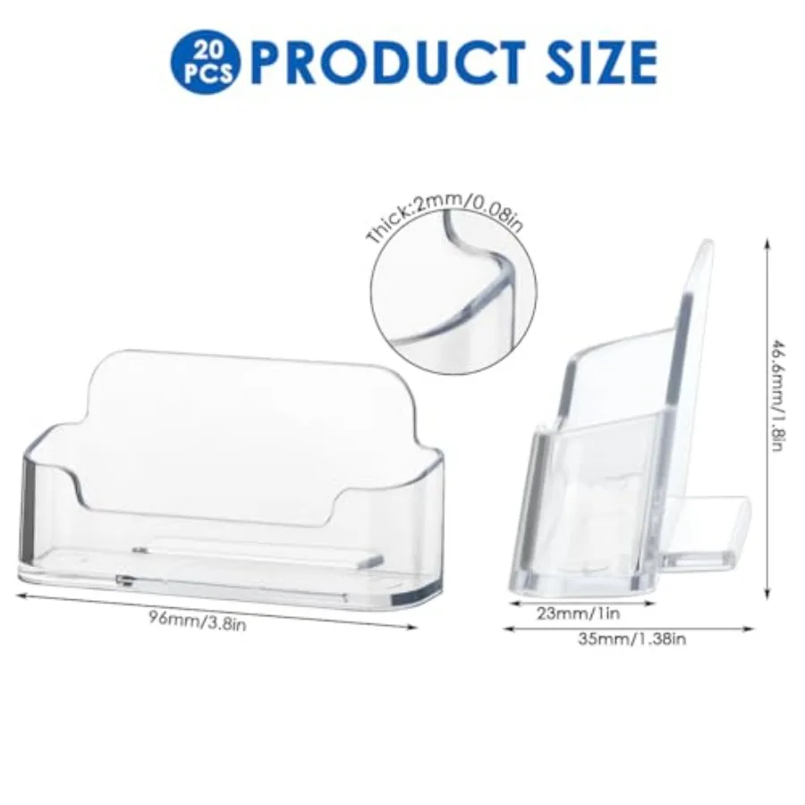 20 عبوة من حامل بطاقات العمل الأكريليك للمكتب من البلاستيك الشفاف، حامل بطاقة عرض الأعمال، حامل بطاقة العمل #2
