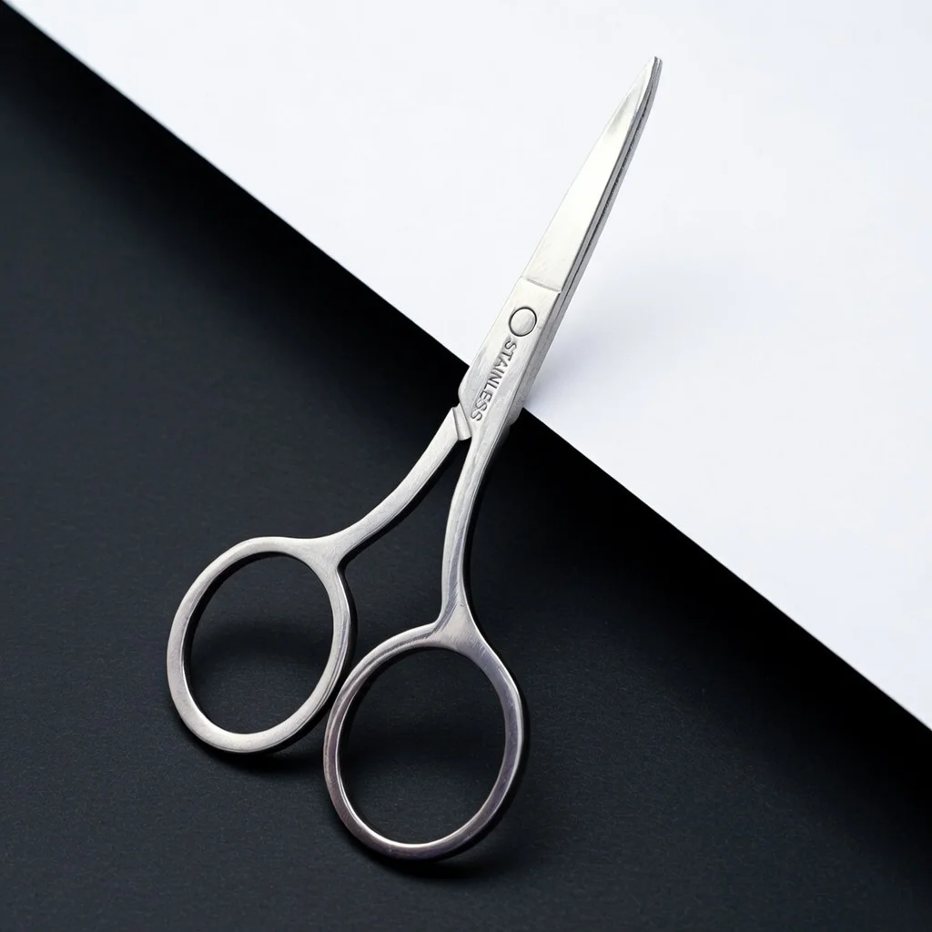 EasyNail 1pcs New Mirror surface Straight Head Professional Cuticle Manicure Pedicure Nails Scissors eyebrow