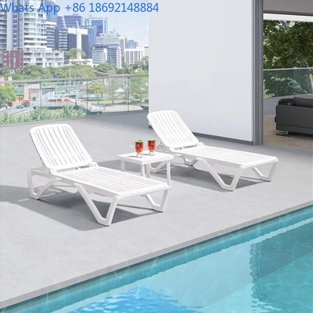 Pool Lounge Chair for Beach Vacation Balcony Garden Outdoor Waterproof Sunproof Patio Reclining Bed