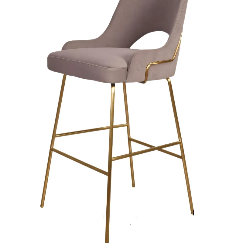 

Backrest Bar Chair High Bar Stool High-end Stainless Steel Chair