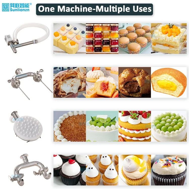 Commercial Automatic Desktop Handheld Cream Buns Pastry Donut Filler Jam Injecting Machine 220V New Touch Control 304 Stainless