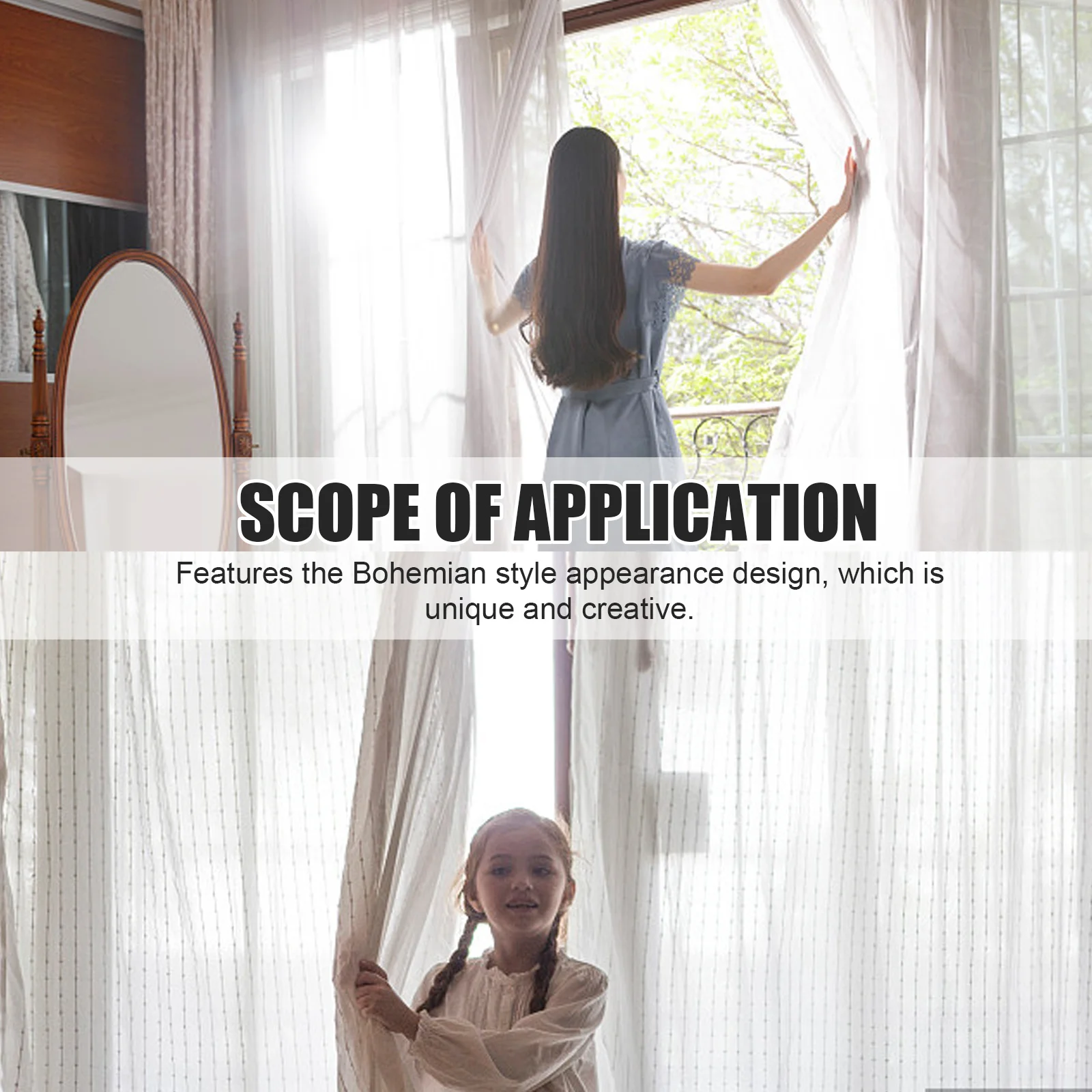 2 قطعة حساسة البوهيمي الحياكة رباط للستائر أنيقة الاستخدام المنزلي ملحق للنوافذ أبواب جدار المنزل استخدام الستار المثبت #4