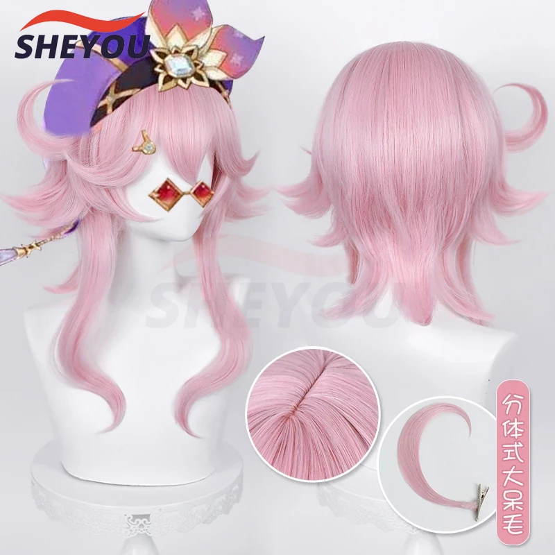 

Game Impact Cosplay Sumeru Dori Wig Cosplay Wig Pink Heat Resistant Synthetic Hair Anime Party Role Paly Wigs + Wig Cap