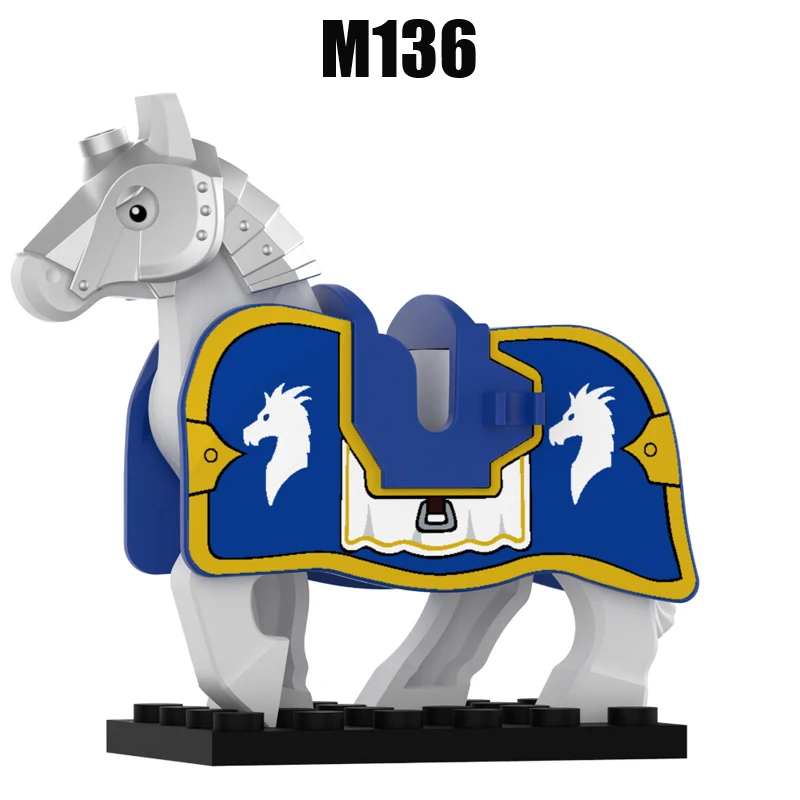 Medieval Military Castle War Horse Building Blocks Green Dragon Forest Wolf Bat Lion Knight War Warrior Accessories Bricks Toys view 5