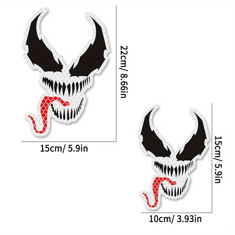 1PC Creative Venom Reflective Motorcycle Stickers Motorbike Fuel Tank Fairing Scooter Body Night Safety Warning Waterproof Decal