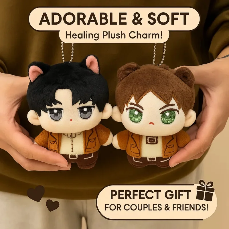 

12cm Attack On Titaned Figure Keychain Plush Toys Levi Ackerman Eren Jaeger Mikasa Starfish Kawaii Stuffed Animal Toys Gift