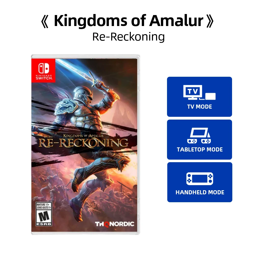 Nintendo Switch-spel – Kingdoms of Amalur: Re-Reckoning – fysieke gamecartridge, geschikt voor tv, tafelspel en handheldmodus.