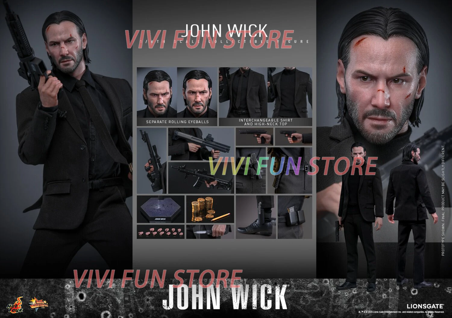 In Stock Original HT MMS832/833AE John Wick Movability Model Toys HOT TOYS Concept Art Series 1/6TH SCALE COLLECTIBLE FIGURE - view 3