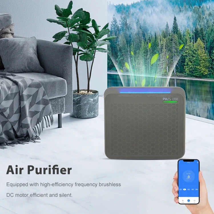 Wholesale Electric Air Freshener Hotel Office Bedroom Full Touch Control Led Digital Display Smart Air Purifier