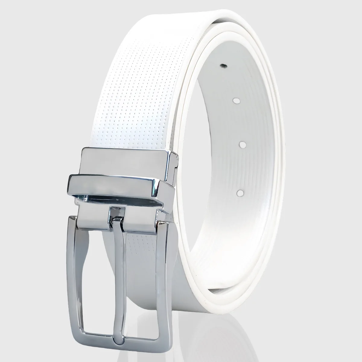 

New Men's Rotating Pin Buckle Belt Double Color Ribbon Body Casual Business Versatile Belt