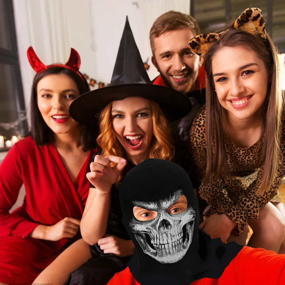 

Halloween Ghost Full Face Mask Skull Scary Ghost Skeleton Motorcycle Cycling Headmask for Halloween Cosplay Balaclava Halloween