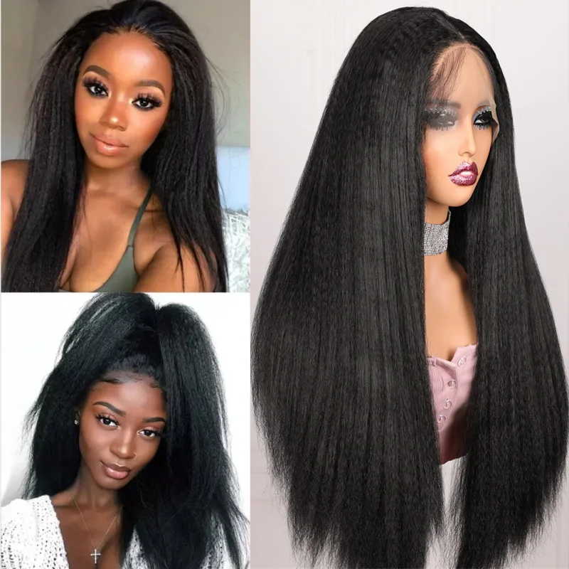 

Long Soft 180Density 26“ Kinky Curly Lace Front Wig For Black Women BabyHair Black Glueless Preplucked Heat Resistant Daily Wig