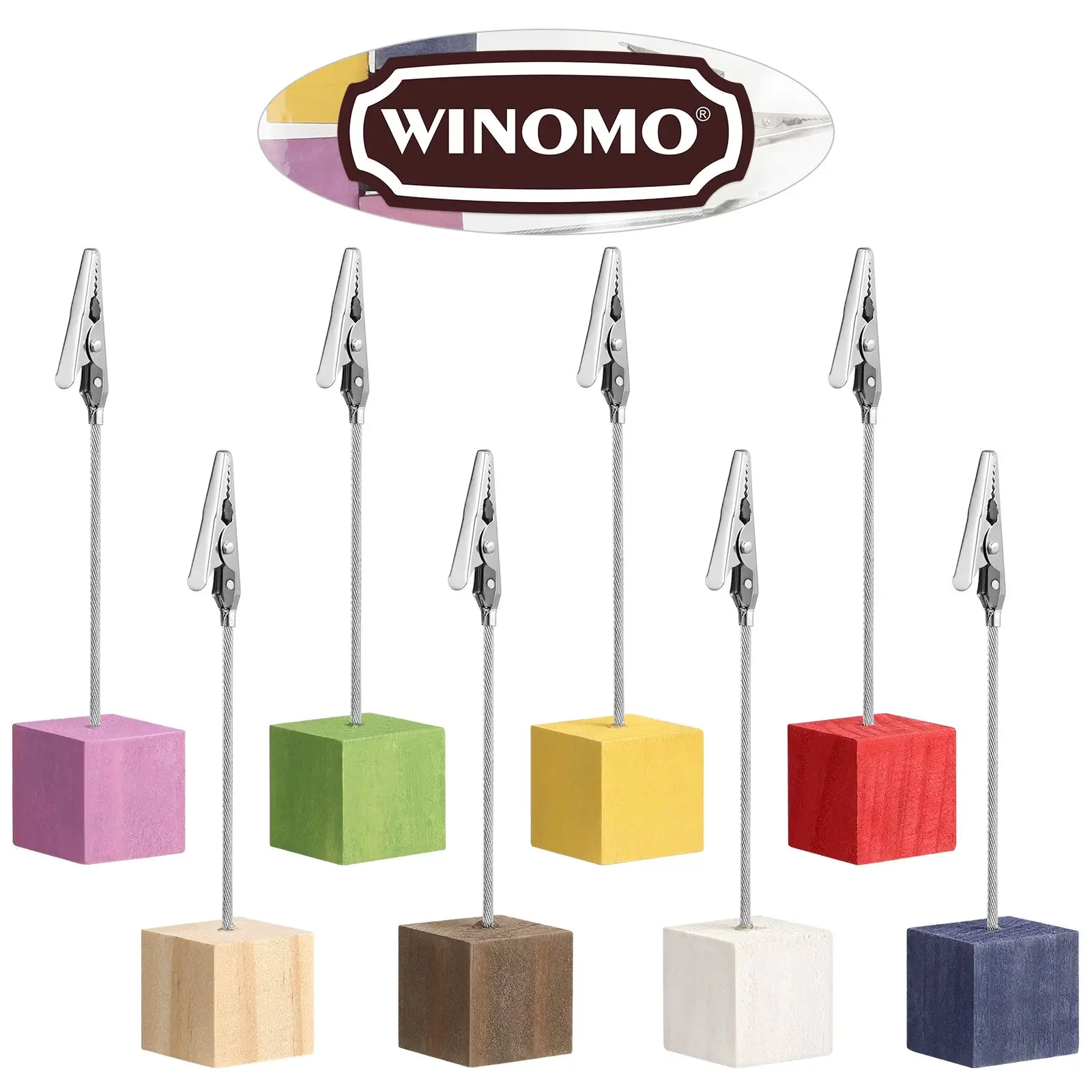 

16pcs Solid Wood Memo Holder Table Number Stand Photo Clips Name Card Rack For Office Party Banquet Note Keeper Table
