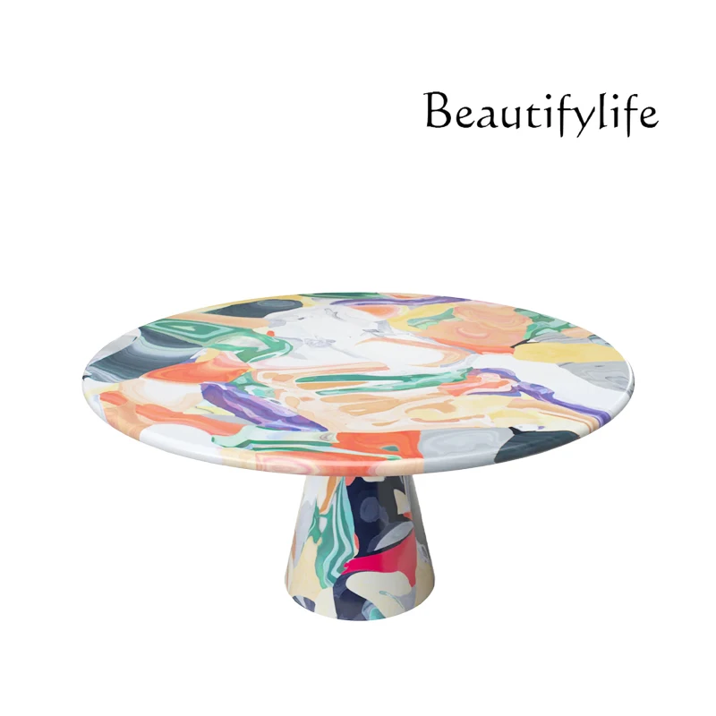 

Modern Minimalist Creative Design Painted round Table Home Living Room Sample Room Dining Table Furniture