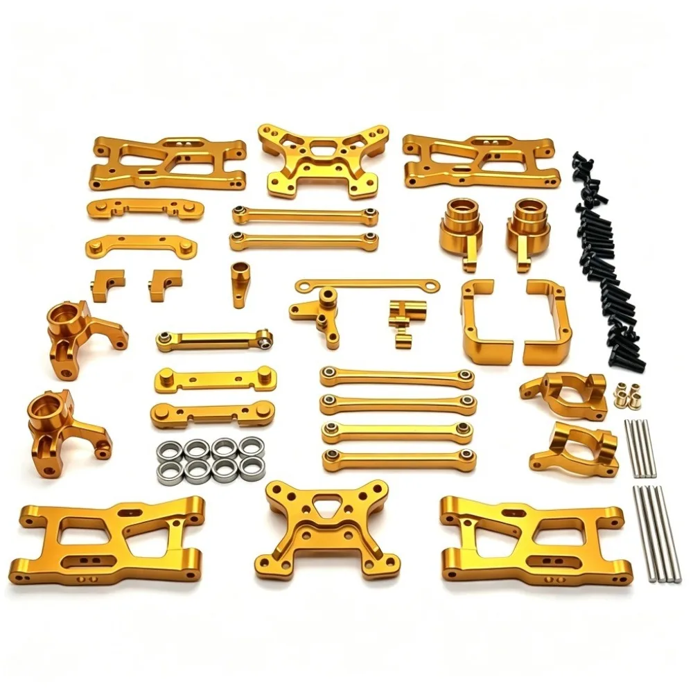 Compatible With WLTOYS 1/14 144016 144018 RC Car Upgrade Kit Servo Arm Shock Absorber Mount Turnbuckles