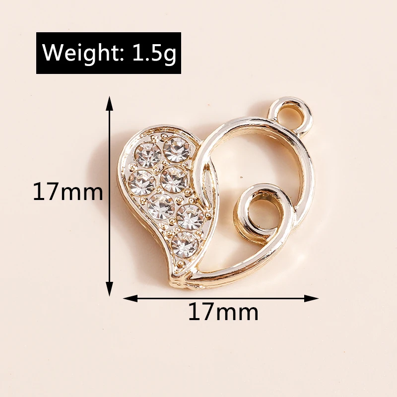 20 Stück niedliche, gemischte Kristall-Herzanhänger für Ohrringe, Halsketten, Armbänder, zum Basteln und für die Herstellung von Schmuck. – Detail 4