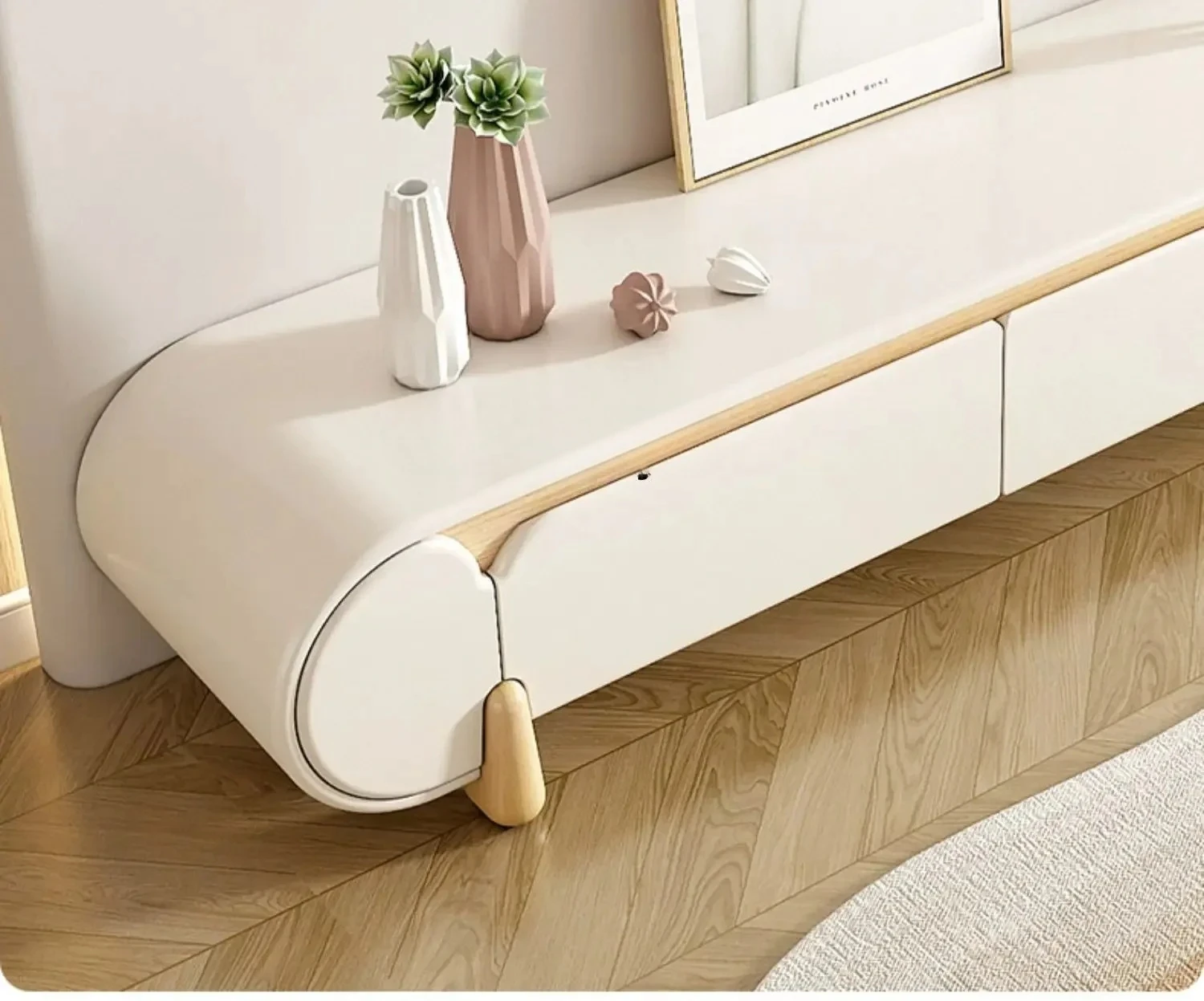 

A55 Log Cream ТВ-шкаф Гостиная Домашний французский журнальный столик Комбинация ТВ-шкафа