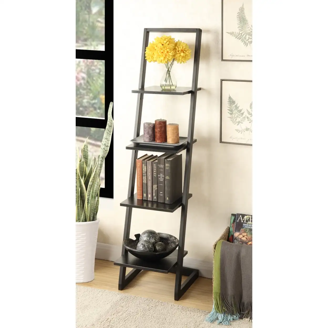 

Designs2Go 4 Tier Ladder Bookshelf, Black