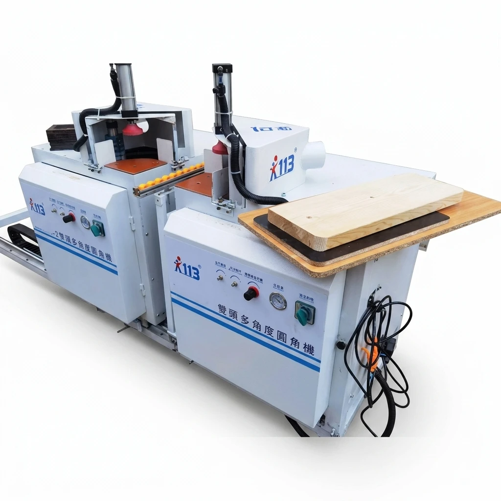 Double Head Woodworking Corner Rounding Machine Electric Plate Chamfering Arc Edge Milling Machine for Furniture Making