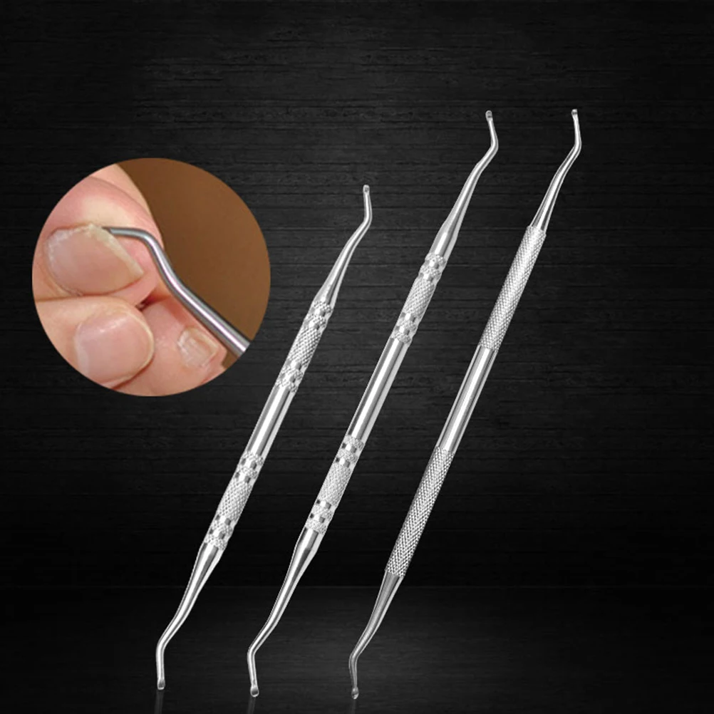 

Stainless Steel Cuticle Remover Spoon Nail Cleaner Dual Sided Smooth Pick Head Portable Lightweight Nail Care Tool For Men Women