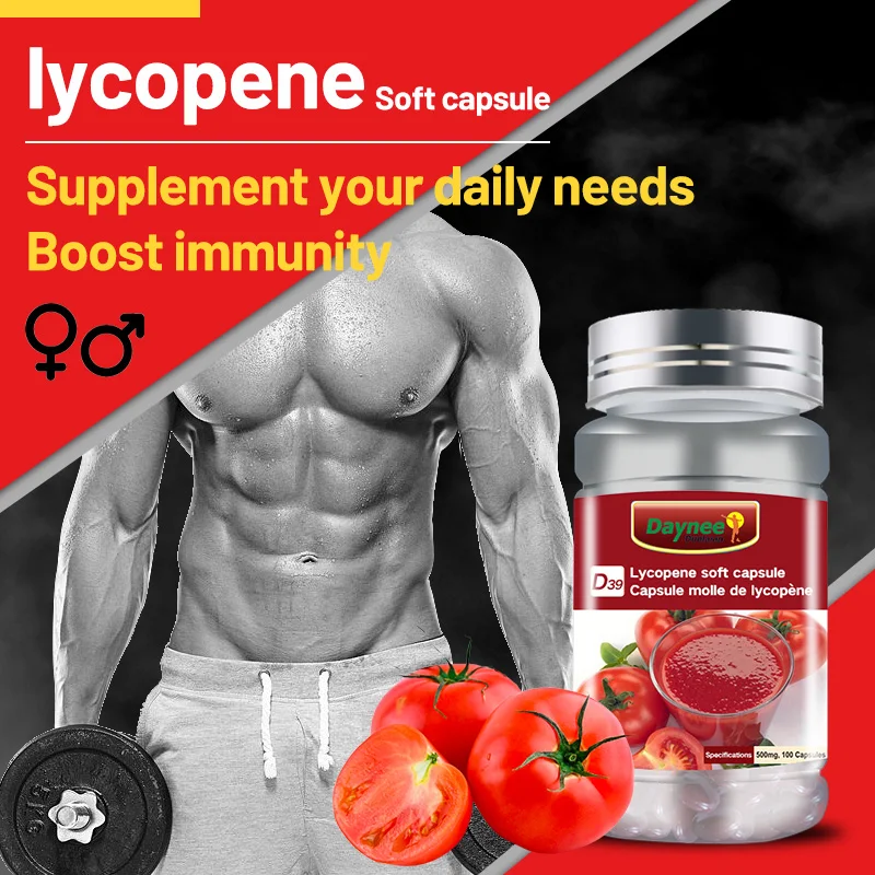 

100mg Lycopene Supplement Extract Capsule Organic Rich Tomato Complex Formula Vegan, Non-GMO Gluten-Free, 500mg 100 Caps