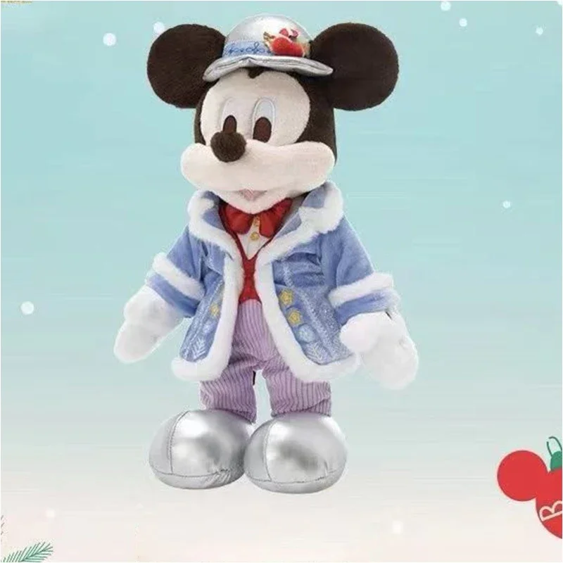 35CM Disney Mickey Mouse Minnie Mouse Doll Snow Cartoon Plush Toy Cute Stuffed Collection kawaii Childrens Birthday Gift