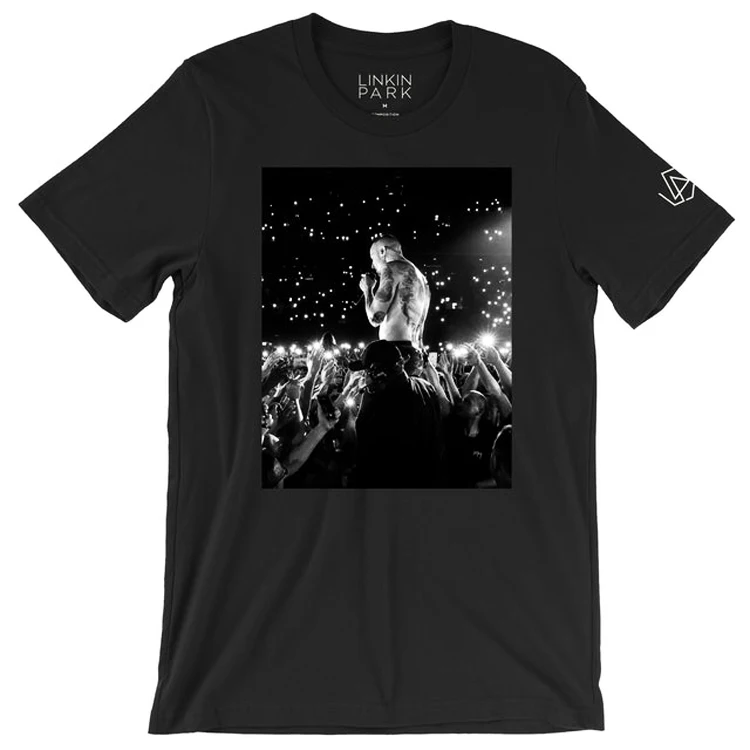 

Chester Lead Singer Ro ort Sve T-irt Punk Sle Youth Cotton Casual Loose Fit Art Theme Print T-irt