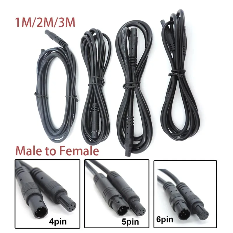 4pin 5pin 6pin Male to Female Cord Car Vehicle DVR Extension Cables Dash Cam, Car Recorder Cable, Reverse Camera Video Wire