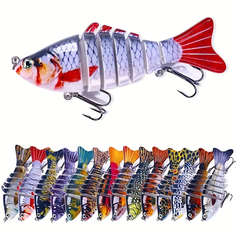 

10-Piece Realistic Bionic Fishing Lure Set, Multi-Section Swimbait for Versatile Freshwater & Saltwater Angling, High-Visibility