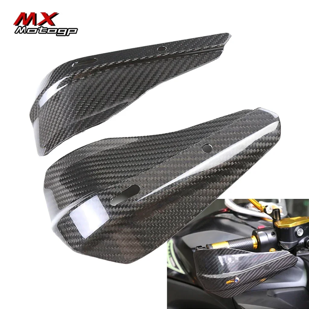 

100% Carbon Fiber Motorcycle Universal Handlebar Hand Shield Handguard Protector Hand Guards Grips For KTM YAMAHA HONDA DUCATI