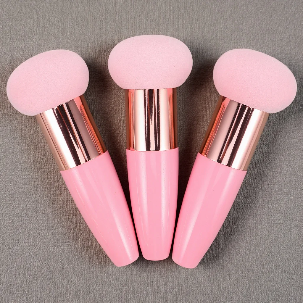 3 pezzi applicatore per trucco con testa a fungo spugna per miscelazione in silicone per fondotinta in polvere fard liquido soffio per il viso riutilizzabile