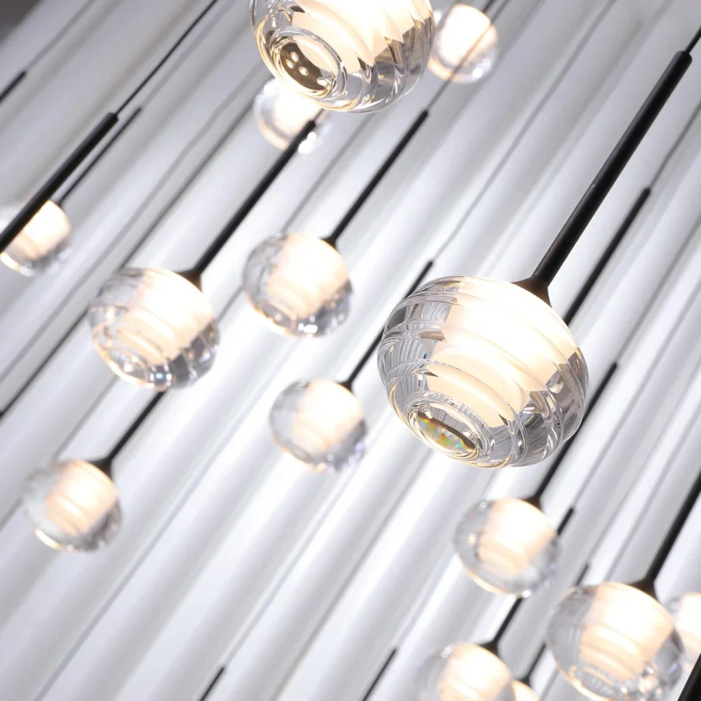 

Светодиодный подвесной светильник с каплей воды, прикроватные светильники для спальни, современный светильник для лестницы, потолочный подвесной светильник для гостиной, люстра для внутренней лестницы