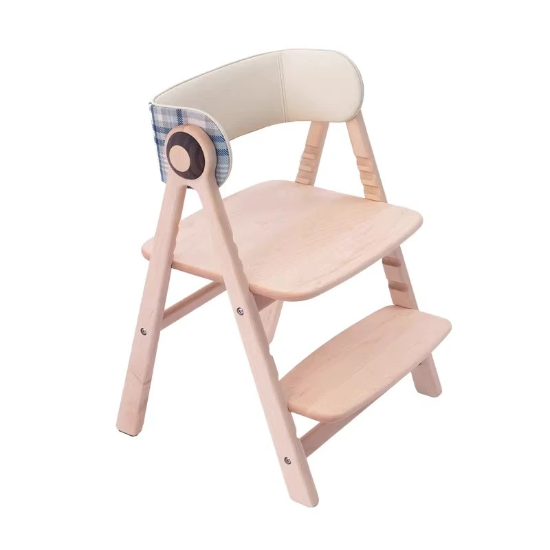 Children's Study Chair Adjustable Solid Wood Seat Youth Writing Chair Household