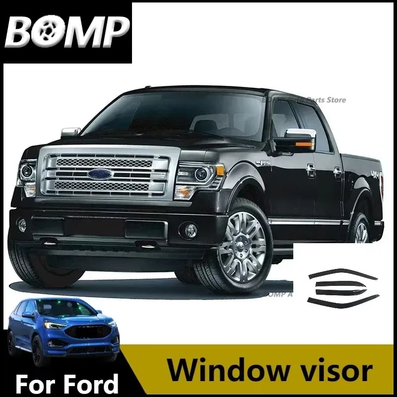 Nuevo Protector de Ventanas para Ford F150 2009 2010 2011 2012 2013 2014, Visores para Puertas, Protectores contra Sol y Lluvia, Deflectores de Ventana, Accesorios para Auto SUNZ