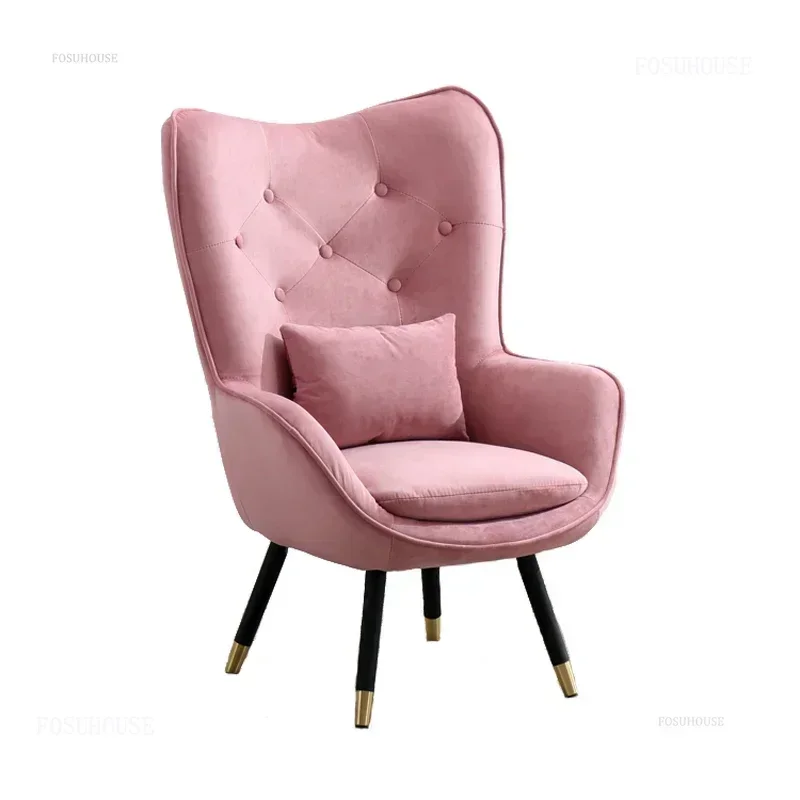 Sillas simples de ocio para sala de estar, muebles nórdicos pequeños para el hogar, sofás individuales, balcón moderno, sillones con respaldo para sofá perezoso
